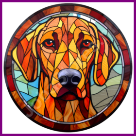 Diamond Painting Glas in lood Hond - Rhodesian Ridgeback 05 (formaat en vorm steentjes naar keuze)