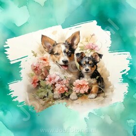 Diamond Painting Aquarel Hond - Jack Russell 01 (formaat en vorm steentjes naar keuze)