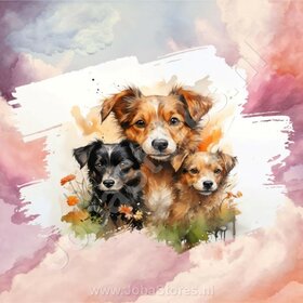 Diamond Painting Aquarel Hond - Jack Russell 02 (formaat en vorm steentjes naar keuze)