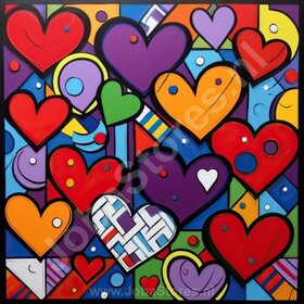 Diamond Painting Bonte Harten 01 (formaat en vorm steentjes naar keuze)