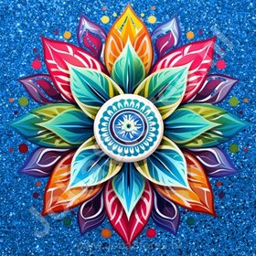 Diamond Painting Mandala Blauw 01 (formaat en vorm steentjes naar keuze)