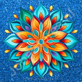 Diamond Painting Mandala Blauw 05 (formaat en vorm steentjes naar keuze)
