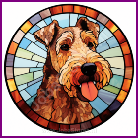 Diamond Painting Glas in lood Hond - Airedaleterrier 02 (formaat en vorm steentjes naar keuze)