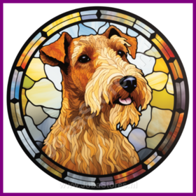 Diamond Painting Glas in lood Hond - Airedaleterrier 03 (formaat en vorm steentjes naar keuze)