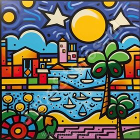 Diamond Painting Bonte Landschappen 03 (formaat en vorm steentjes naar keuze)