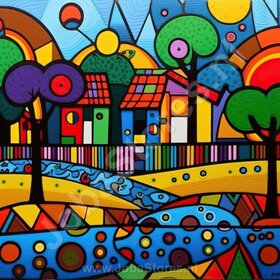 Diamond Painting Bonte Landschappen 05 (formaat en vorm steentjes naar keuze)