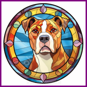 Diamond Painting Glas in lood Hond - American Staffordshire terrier 02 (formaat en vorm steentjes naar keuze)