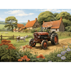 Diamond Painting Boerderij 01 (formaat en vorm steentjes naar keuze)