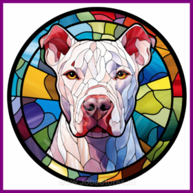 Diamond Painting Glas in lood Hond - Argentijnse Dog 03 (formaat en vorm steentjes naar keuze)