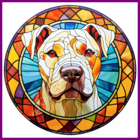 Diamond Painting Glas in lood Hond - Argentijnse Dog 04 (formaat en vorm steentjes naar keuze)