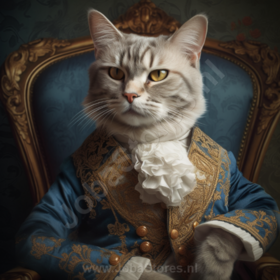 Diamond Painting Aristocratische Kat 01 (formaat en vorm steentjes naar keuze)