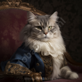 Diamond Painting Aristocratische Kat 02 (formaat en vorm steentjes naar keuze)