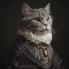 Diamond Painting Aristocratische Kat 03 (formaat en vorm steentjes naar keuze)
