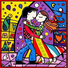 Diamond Painting Kleurrijke Mensen 02 (formaat en vorm steentjes naar keuze)