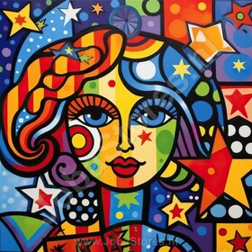 Diamond Painting Kleurrijke Mensen 03 (formaat en vorm steentjes naar keuze)