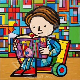 Diamond Painting Kleurrijke Mensen 04 (formaat en vorm steentjes naar keuze)