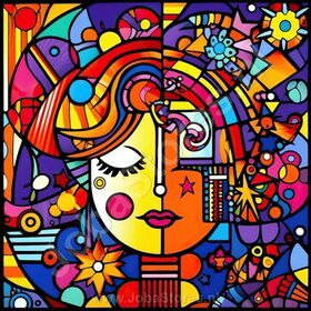 Diamond Painting Kleurrijke Mensen 05 (formaat en vorm steentjes naar keuze)