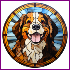 Diamond Painting Glas in lood Hond - Berner Sennenhond 03 (formaat en vorm steentjes naar keuze)