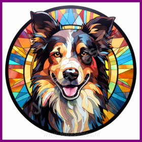 Diamond Painting Glas in lood Hond - Border Collie 03 (formaat en vorm steentjes naar keuze)