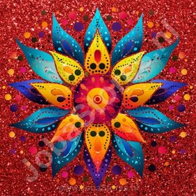 Diamond Painting Mandala Rood 01 (formaat en vorm steentjes naar keuze)