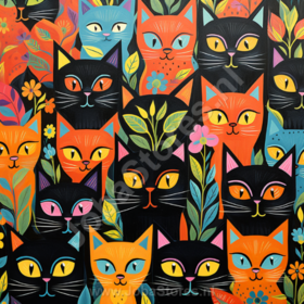 Diamond Painting Katten chaos 04 (formaat en vorm steentjes naar keuze)