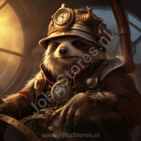 Diamond Painting Steampunk Luiaard 03 (formaat en vorm steentjes naar keuze)
