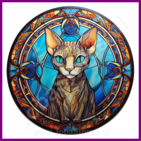 Diamond Painting Glas in lood Kat - Sphynx 05 (formaat en vorm steentjes naar keuze)