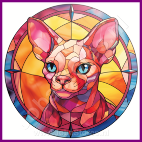 Diamond Painting Glas in lood Kat - Sphynx 07 (formaat en vorm steentjes naar keuze)
