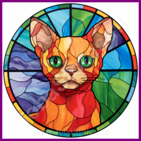 Diamond Painting Glas in lood Kat - Devon Rex 04 (formaat en vorm steentjes naar keuze)