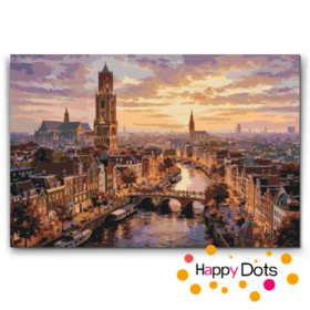 Schilderen op nummer Skyline Utrecht 40x60cm (HappyDots)