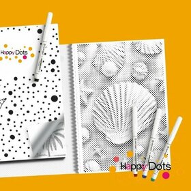HappyDots DOT Painting Kleurboek Zomer - 20 stippelschilderijen - A4 formaat