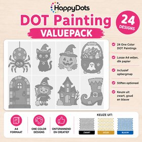 HappyDots DOT Painting Valuepack Halloween (24 stuks) Zwart Geen stiften