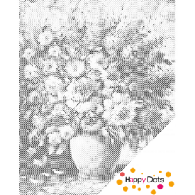 HappyDots DOT Painting Vaas met bloemen 40x50cm - Stippelschilderij