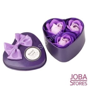 OP=OP Zeep Roosjes Hart met 3 roosjes (Paars)