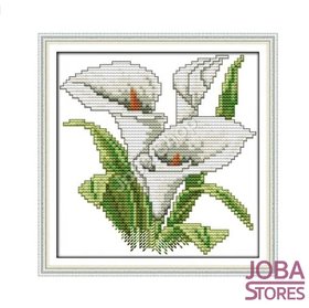 OP=OP Borduur Pakket Bloem 006 11CT Voorbedrukt (21x21cm)