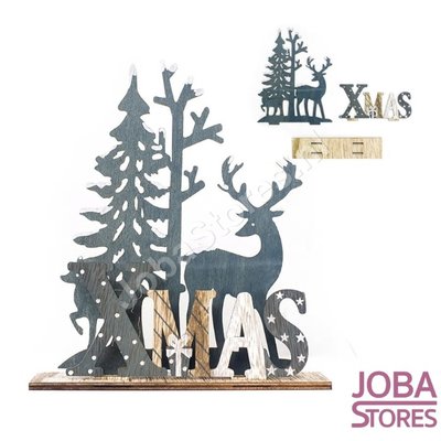 OP=OP Houten Kerst Plankje Rendier