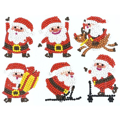 OP=OP Diamond Painting Sticker Set Kerstmannen (6 stuks)