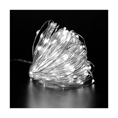 OP=OP Licht String voor Diamond Painting ornamenten / kransen (1 meter - batterijen - Wit)