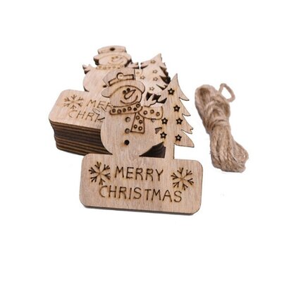 OP=OP Houten Kersthangers Sneeuwpoppen om zelf te beschilderen / kleuren (10 stuks/70mm)