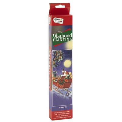 OP=OP Grafix Diamond Painting Kerst slee 30x40cm - Rond