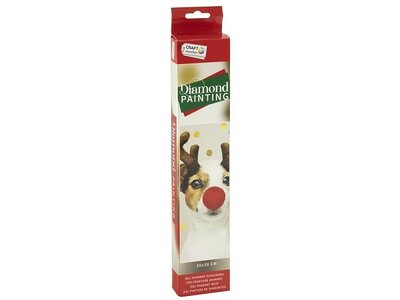 OP=OP Grafix Diamond Painting Kerst hond 30x30cm - Rond