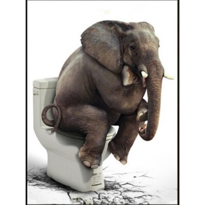 Diamond Painting Toilet Olifant (formaat en vorm steentjes naar keuze)