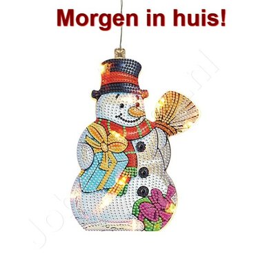 OP=OP Diamond Painting Hangende Kerst Lamp (Sneeuwpop)