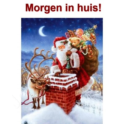 OP=OP Diamond Painting Kerstman Schoorsteen 40x50cm