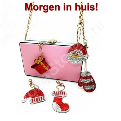 OP=OP Diamond Painting Sleutelhanger Set Kerst 01 (5 stuks)