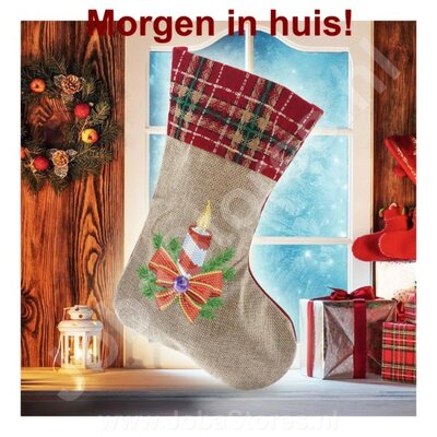 OP=OP Diamond Painting Kerst Sok 07 (Kaars/30cm)