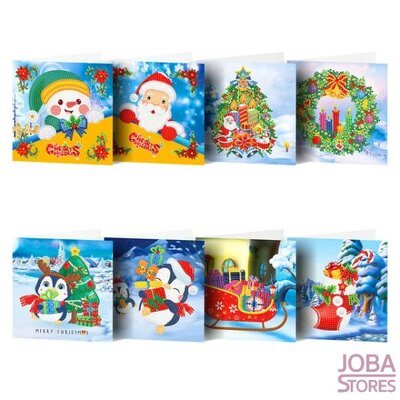 Diamond Painting Kerstkaarten set 10 (8 stuks)