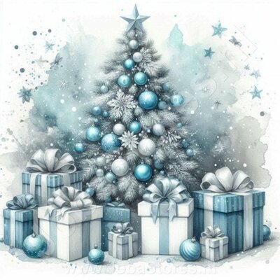 Diamond Painting Kleurrijke Kerstboom 04