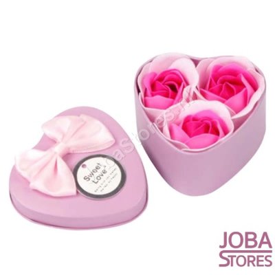 OP=OP Zeep Roosjes Hart met 3 roosjes (Roze)