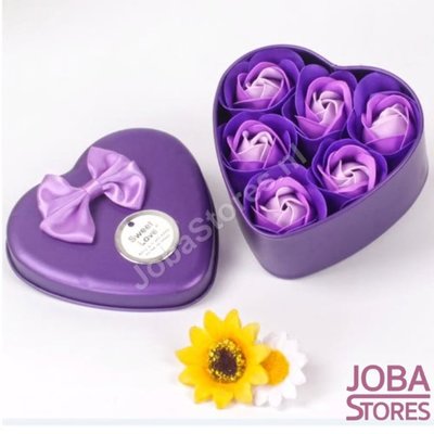 OP=OP Zeep Roosjes Hart met 6 roosjes (Paars)